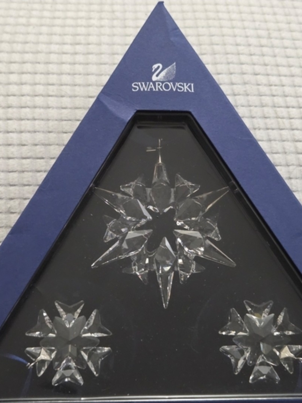 RETIRED Swarovski 2007 Holiday Star Ornament Trio